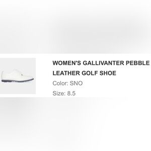 GFORE WOMEN'S GALLIVANTER PEBBLE LEATHER GOLF SHOE Color: SNO Size: 8.5